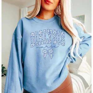 Dialysis Nurse T-Shirt or  Sweatshirt Unisex Grey Fabric Nephrology Nurse tee shirt Gifts & Graduation