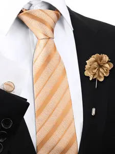Men's Casual Striped Polka Dot Tie Set, Daily Wear & Professional Look, Perfect Gift for Friends, All-Season Accessory