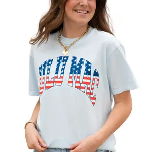Lulumac Stars & Stripes Adult Chambray Comfort Colors Tee