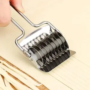 Pasta Maker Stainless Steel Noodle Lattice Roller Pastry Wheel  Spaghetti Maker for Kitchen Cooking Tools (6.30 * 2.76 * 1.22inchs)