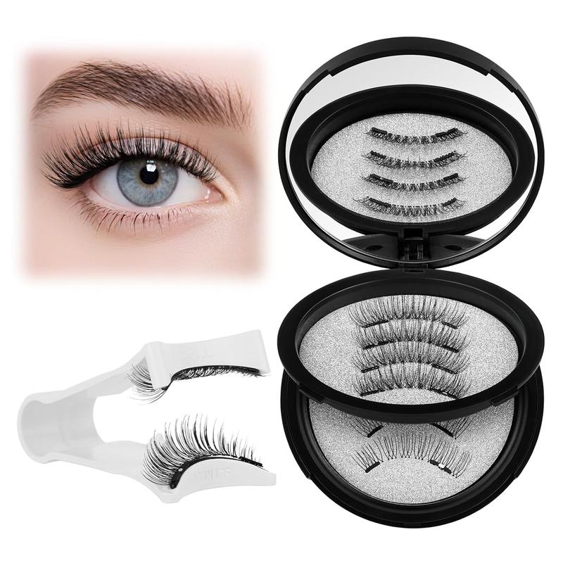 (Please Check Quantity）Magnetic Eyelashes Kit with Applicator - Reusable No Glue Needed False Lashes, Beginner Friendly Natural Look, DIY Lash Extension