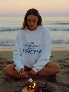 Millennium Era Since 1999 Classic Blue Ribbed Knit Hoodie - BSB at the Sphere Concert Menswear Crewneck, Smooth Cotton Casual Men's Sweatshirt