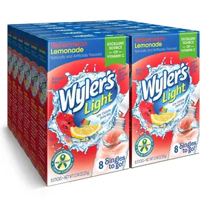 Wyler's Light Singles To Go, Watermelon Lemonade Drink Mix, 96 Servings, 12 Packs Beverage Vitamin