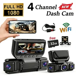 🚨 You NEED This 4-Lens Dash Cam! FREE 32G + WiFi  • No Blind Spots!+24H Parking Monitor(ACC Hardwire kit required)🚗 Non-rechargeable, must be used while plugged in. Car Dashcam