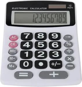 Lily'   12 Digit with Solar Power, Large LCD Display - Desktop Calculator, Dual Power, Large Button Design,  Operation, Easy-to-Read Tilted, for , Office, School, Class & Business