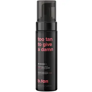 Too Tan To Give A Damn | b.tan Ultra Dark Self Tanner Mousse | Best, Quick 1 Hr Express Sunless Tanning Foam, Gold Bronze Glow, No Fake Tan Smell, Face & Body, Vegan, Skin Loving Ingredients, Bronzing Self Tan Foam