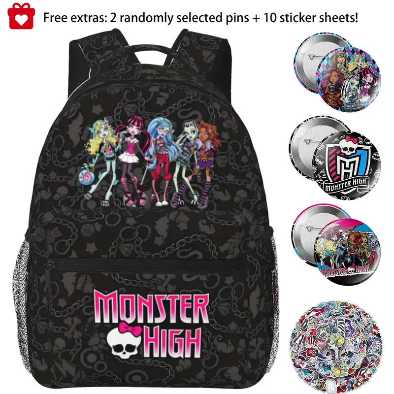 Monster high Backpack Monster high dolls Lightweight Bagpack Monster high doll Travel School Bag with Multiple Pockets For Work And Travel And Multiple Uses
