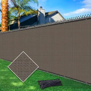 5ftx50ft Fence Privacy Screen 170 GSM Windscreen & Dustproof Privacy Screen Covering Mesh Fencing for, Balcony, Pool Deck, Brown