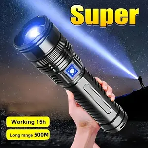 Flashlights High Lumens Rechargeable, Super Bright Flashlight, Adjustable Tactical Flashlight, 5Mode Flash Light High Powered, Waterproof LED Flashlight for Camping, Hiking, Home, Emergencies