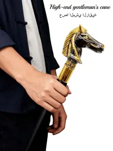 Creative Zebra Shape Walking Stick, High-End Metal Material, Outdoor Travel Cane, Halloween Cosplay Staff, British Gentleman Style