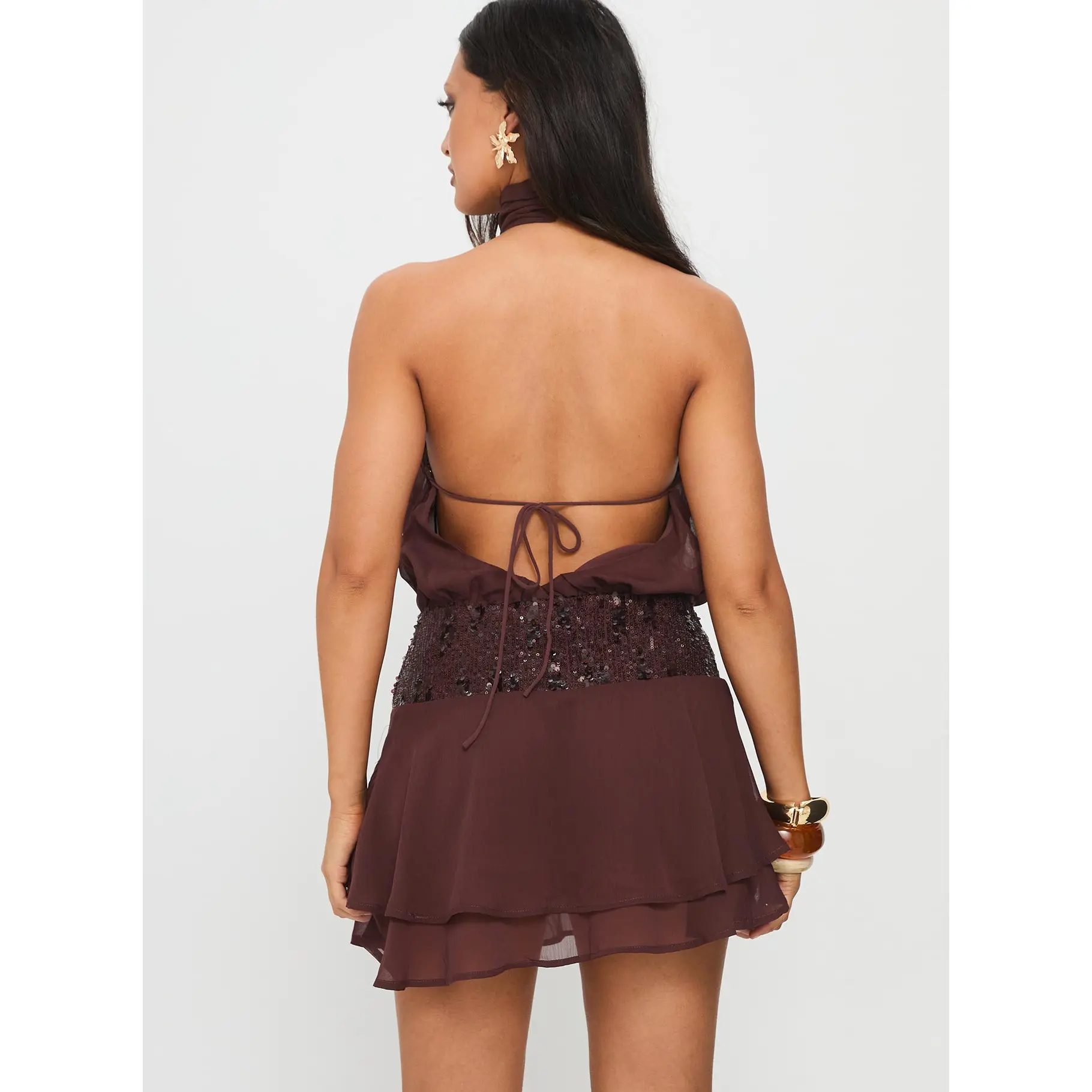 Zenayda Drop Waist Sequin Mini Dress Brown - TikTok Shop Zenayda Drop Waist Sequin Mini Dress Brown - TikTok Shop