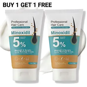 [BUY 1 GET 1 FREE]5% Minoxidil & Keratin Scalp Massage Cream Hair Growth Treatment for Men & Women Nano Foam Essence Easy Absorb Scalp Refreshing Haircare