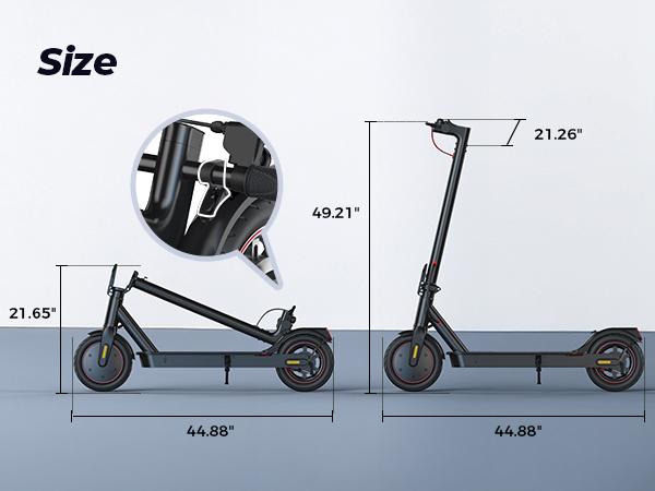 E9 Pro Long Range Commuter Electric Scooter 18MPH 21Miles 10''/8.5'' Tires Folding Adult Scooter with Headlights 36V5.2Ah Battery 3 Speed Modes