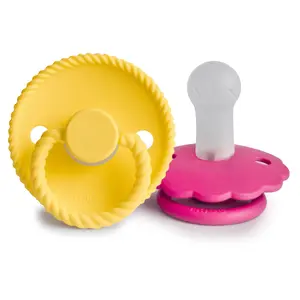 FRIGG Rope/Daisy Silicone Pacifier (Sunflower/Fuchsia) 2-Pack (6-18 Months) FRIGG Rope/Daisy Silicone Pacifier (Sunflower/Fuchsia) 2-Pack (6-18 Months)