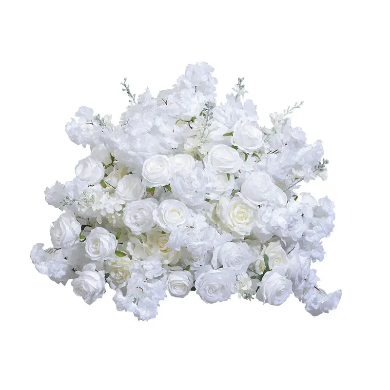 S-A8305 2pcs 19.7'' Silk Ball Shape Floral Print Table Centerpiece Flower Set, Wedding Party Festive Home Decor