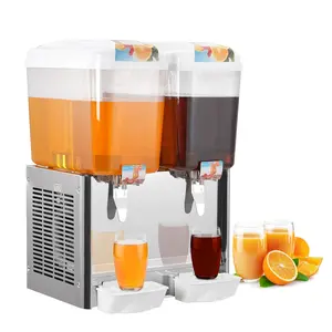 Garvee Commercial Beverage Dispenser with 2X18L Dual Tank Iced Tea Machine - Stainless Steel Design, 250W Power, Perfect for Restaurants, Hotels, Parties, and Events
