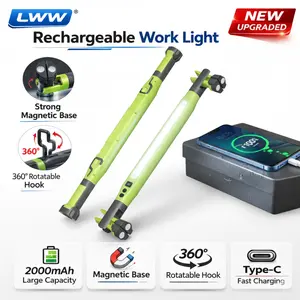 LWW Magnetic Under Hood LED Work Light, 2000mAh Rechargeable Mechanic Light Bar with Hooks for Car Repair, Gift for Dad or Husband