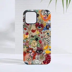 Vintage Collage Pattern Phone Case, Creative Design Phone Case, Decorative Phone Protector Cover Compatible with iPhone 11 12 13 14 15 Pro Max, Casing