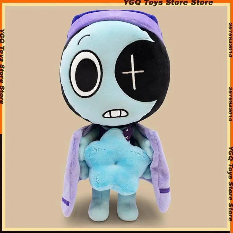 Dandy's World Blue Star Cute Zombie Plush - Unisex Roblox Horror Game Peripheral, Soft PP Cotton Soft Toy, Horror Fans Gift, Novelty Plush Stuffed Toys Home Decor Collectible, Cute Collectibles