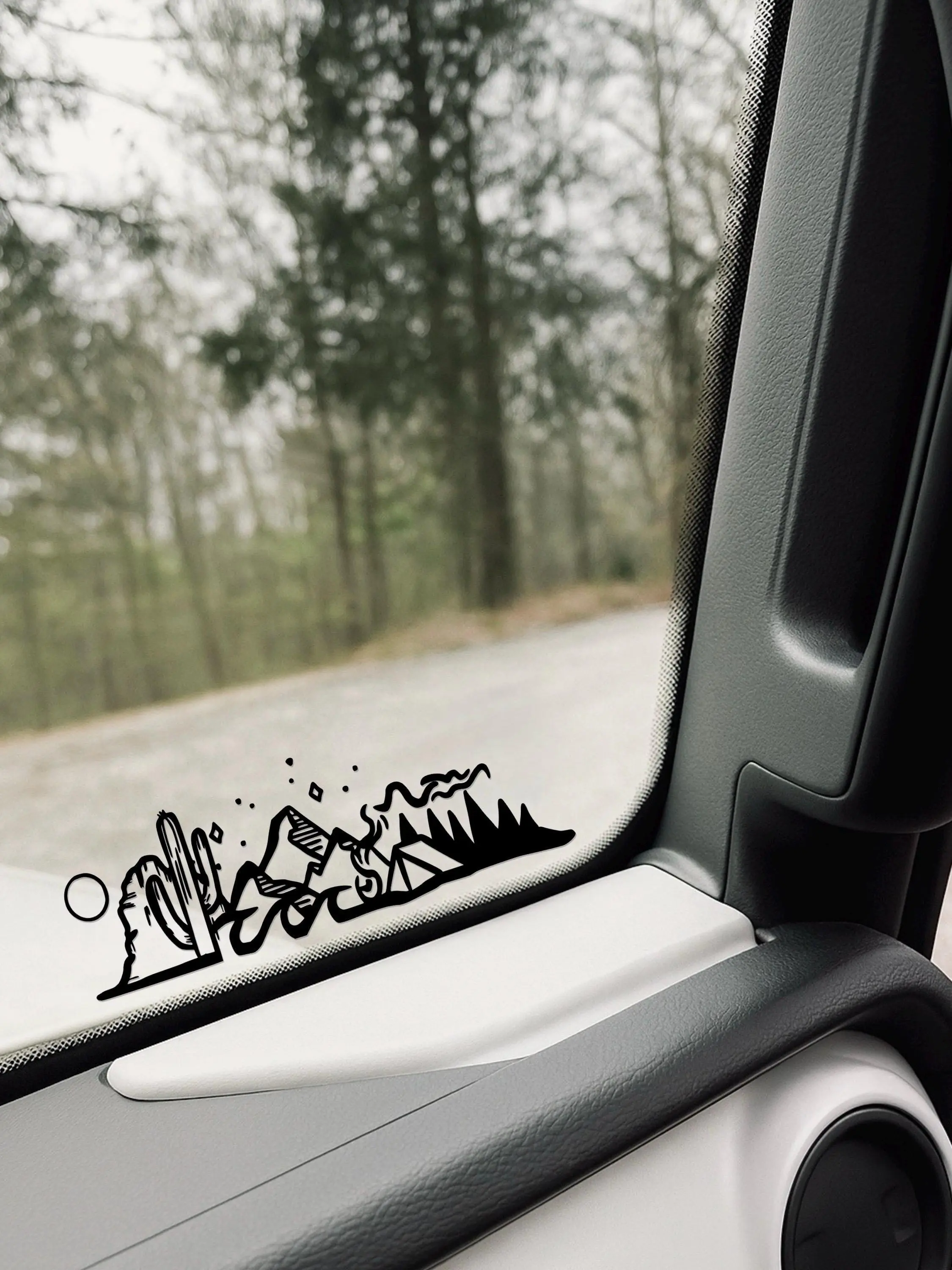 Desert Mountain Waves Windshield Vinyl Decal: Outdoor Adventure Car Sticker