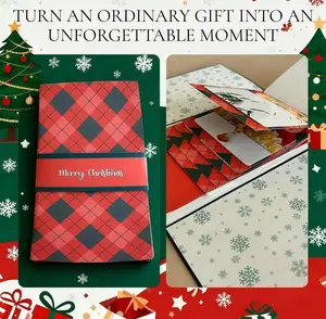 2/3/4/5 PCS Handmade Waterfall Christmas Gift Card Booklet,2025 New Christmas Card Album - Gift Card Holder, Perfect DIY Christmas Surprise Gift for Family & Friends, Flip Rotating Card Album, Suitable for Parties & Gatherings