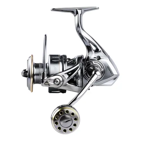 New Caesar Full-Sealed Saltwater Spinning Reel - Fishing Equipment with 5+1 Stainless Steel Bearings, 15kg Maximum Fishing Capacity, Crisp Metal Plate, Distinctive Sound, Deep Spool, Large Line Capacity, Screw-In Handle, Long-Term Use for Sea Activities