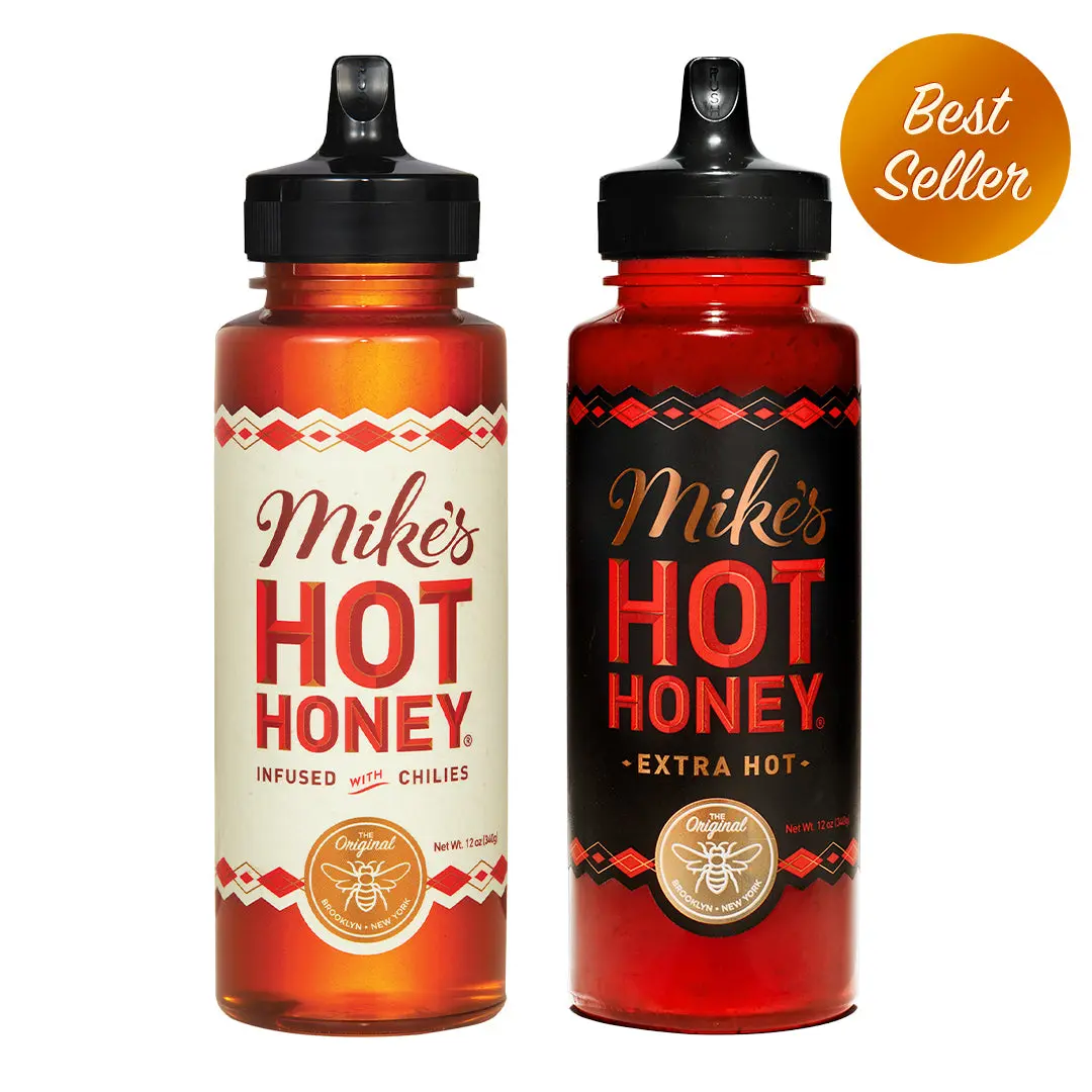 Mike's Hot Honey 12oz Original & Extra Hot Combo (1Pk) Mike's Hot Honey 12oz Original & Extra Hot Combo (1Pk)