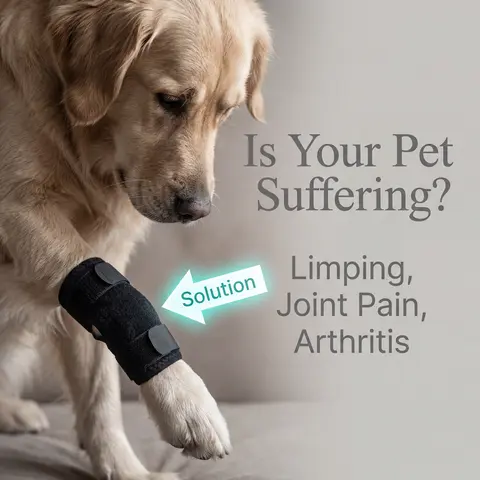 Canine Knee Brace with EVA Shock-Absorbing Pad - Adjustable Dual Spring Support, Patella Stabilization, Ligament Protection, Customizable Tightness, Easy to Put On/Take Off, Multiple Sizes for Daily Walking (Pet Recovery & Injury Prevention Wrap)