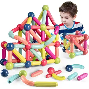 Magnetic Building Blocks Set with Rods and Balls, Stem Learning Toy, Travel-Friendly DIY Kit, Educational Tower Construction Game