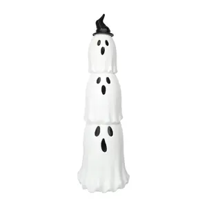 Halloween Stacking Ghosts 3-Pack - 3 Separate Ghosts Stack Together 26in Tall Glow-in-the-Dark Decor for Spooky Halloween Vibes Decoration