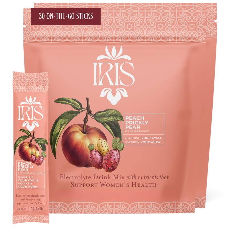 IRIS BloodOrange Blackberry Hormone Health Electrolyte Drink Mix - 30 On-The-Go Sticks for PCOS Support & Ovarian Function with 40:1 Myo & D-Chiro Inositol, Magnesium, Prebiotic Fiber
