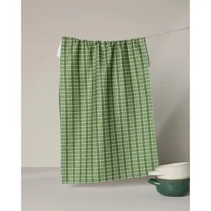 Plaid Geometry Kitchen Microfiber Towel, Geoweave™ Fabric, Quick-Dry Home Care Cleaning Cloth