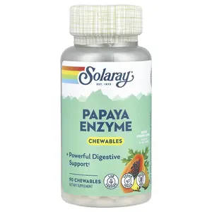Solaray Papaya Enzyme, Natural Pineapple, 90 Chewables