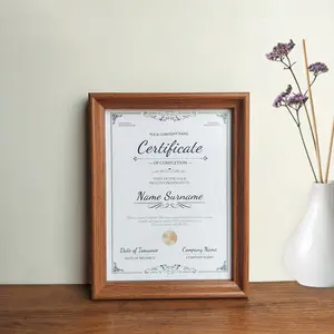 Wooden Photo Frame Set A4 Certificate Box, Patent Authorization Display Frame, Horizontal Vertical Universal Wooden Frame