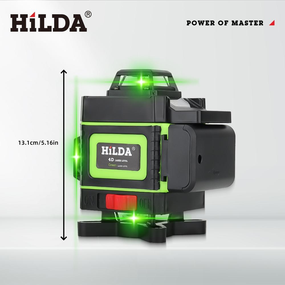 16 Line Green Laser Level Self Leveling Tool, 4x360 ° Horizontal And Vertical Crosshair Laser Level Professional Kit, 4D Laser Level, Rechargeable Lithium Battery/wall Mounted, Suitable For Building, Tile Floor And Photo Hanging Tools