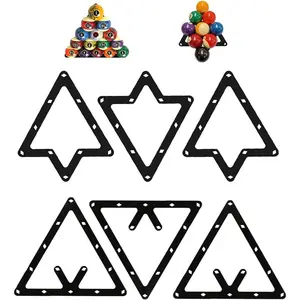 6Pcs Magic Ball Rack Sheet, Pool Billiards Ball Rack Holder Triangle Cue Accessory Combo Pack for 8 9 and 10 Balls