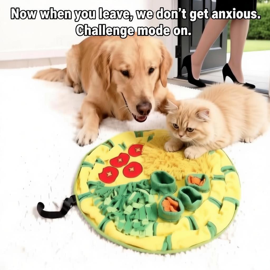 Pizza Snuffle Mat for Dogs & Cats - Intermediate Sniffing Challenge to Stop Separation Anxiety - All-Breed All-Life-Stage Interactive Pet Toy - Easter Gifts for High-Energy Pets