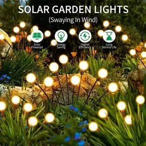 6/8/10 LED Home Solar Decorative Lights, With Good Waterproof, Outdoor Firefly Atmosphere Lights, Suitable for Festival Decoration, Wedding Arrangement, Outdoor Party and Other Occasions.
