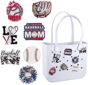 Baseball Charms Compatible for Bogg Bags, Acrylic Baseball Charms for Bogg Bag Decoration Accessories Charms Compatible with Simply Southern Beach Bag Tote