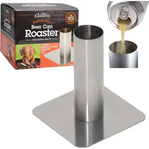 Camerons Beer Can Roaster - Stainless Steel BBQ Beer Can Chicken Roaster with Instructions and Recipes