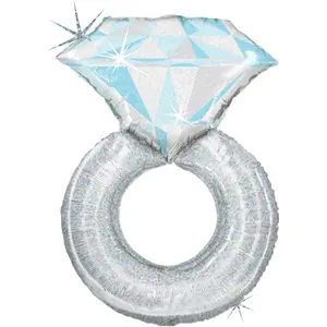 Sparkling diamond ring jumbo 38" foil engagement party bridal shower balloon