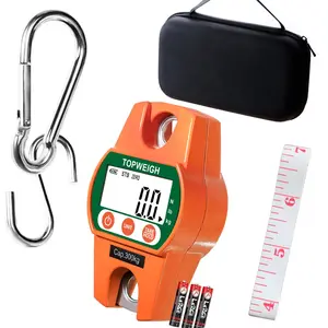 Mini Digital Crane Scale 300kg/600lb with Storage Cast Aluminum Case, Hooks, Large Backlight Display, Hold Reading Function for Farm Hunting Deer