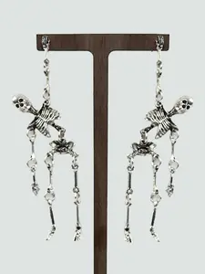 Halloween Themed Skeleton Design Dangle Earrings, Statement Earrings, Fashionable Jewelry for Women & Girls, Trendy All-match & Exquisite Jewelry for Birthday Gift