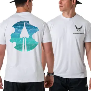 U.S. Air Force T-Shirt, Bold Fighter Jet Graphic with Blue Circle Design 2 Sides, Patriotic Military Pride Apparel Gift for Men & Women, Streetwear, Graphic Tee, 2000s Outfits