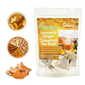 Turmeric Spiced Herbal Tea Beverage, 60-Bag Value Pack with Turmeric, Ginger, Cinnamon - 100% Natural Pure Powdered, Dairy-Sugar-Gluten-Free, Vegan, Keto-Caffeine-Free - Herbal Remedy for Christmas, Thanksgiving#Summervibes