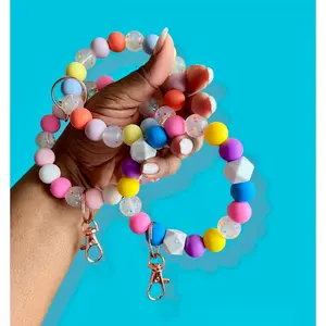 Confetti Sprinkles Chunky Silicone Wristlet Keychain