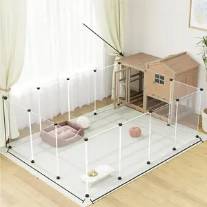 Transparent Pet Fence for Small Medium Large Dogs, Indoor Dog Pen for Home Use, Durable Puppy Playpen, Hamster Rabbit Cat Dog Cage, Clear Pet Enclosure