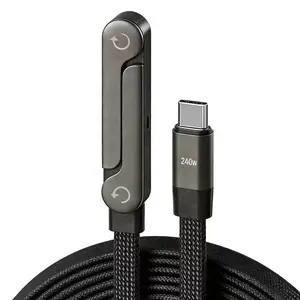 Super Fast Charging Stand Data Line Invisible Stand Flat Charger Dual-In-One USB-C Charging Box Side Standing Foldable Quick Charge Cable