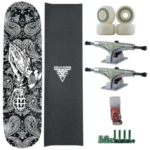 Pray in Peace bandana black white deign complete skateboard