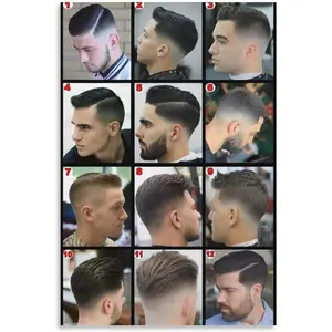 Barbershop Salon Men's Hairstyle Guide Poster Canvas Painting Posters and Prints Decor Ornaments Room Decoration Photo Wall Artistic